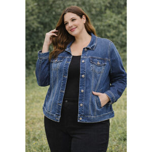 Torrid Denim Jacket Size 3 Plus Stretch Trucker Medium Wash